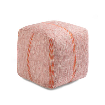 Marta 20" Mahogany Rose Upholstered Pouf Ottoman