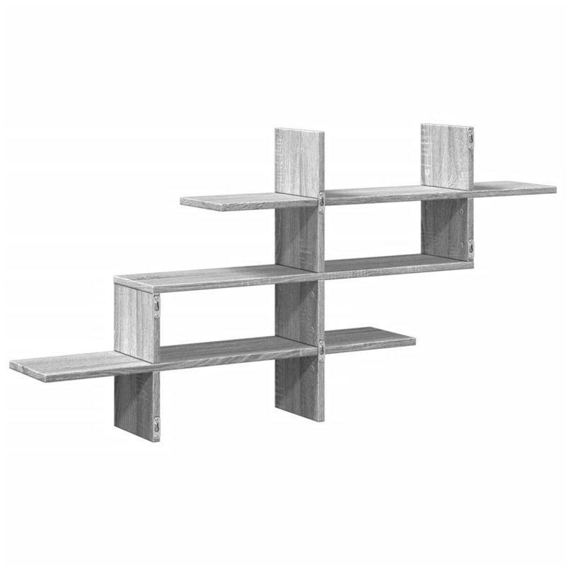 17 Stories Wall Shelf 124.5X18x60.5 Cm Engineered Wood, Grey Sonoma