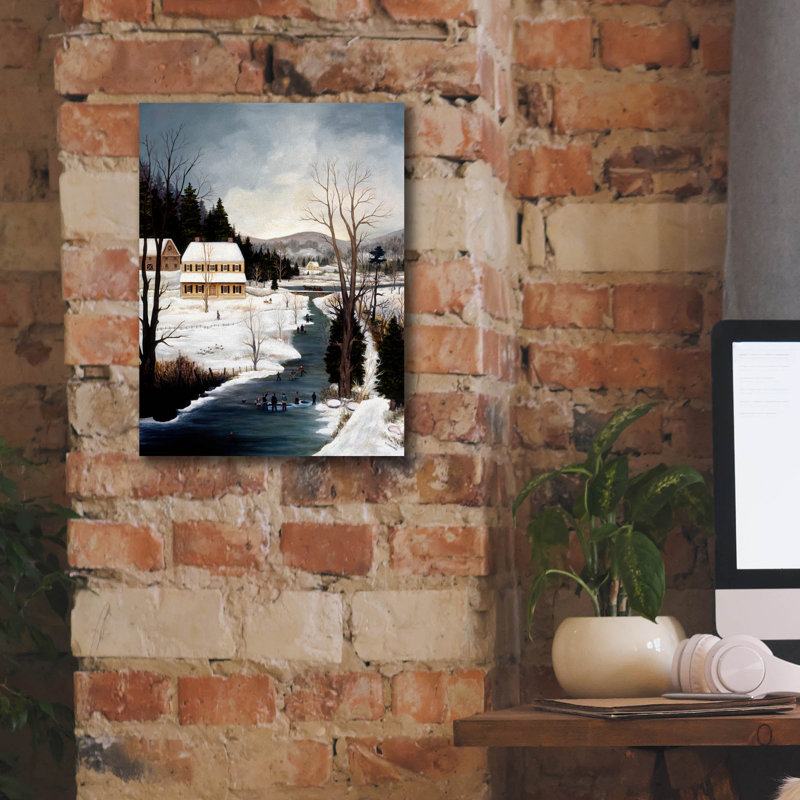  «Ice Fishing» par JL Munro, art mural sur toile, 12 po x 16 po, H 16 po x l 12 po
