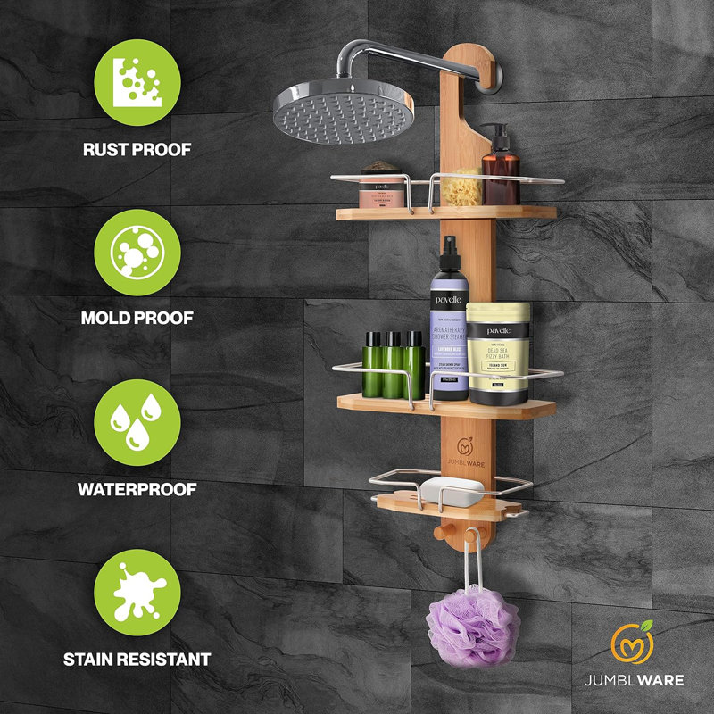 JumblWare Shower Caddy Hanging, 3-Tier Bathtub Organizer