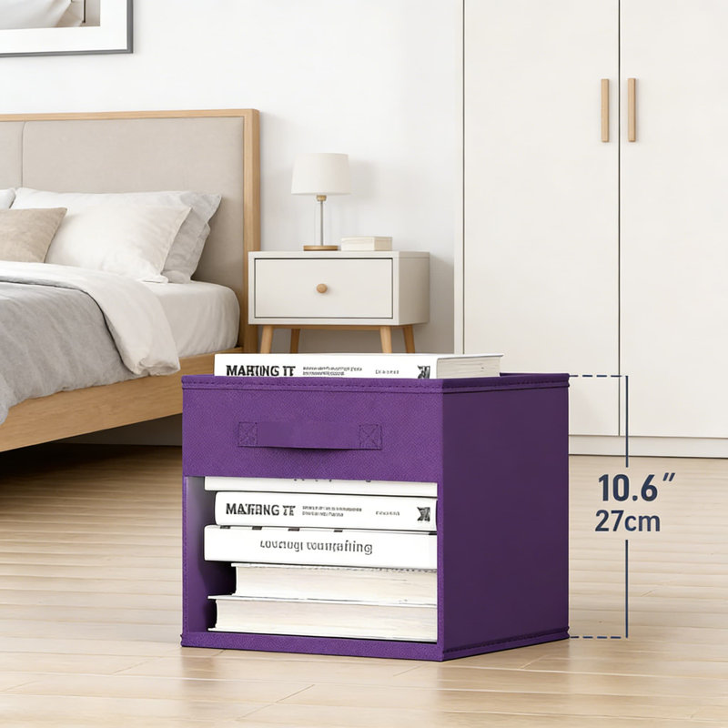 6 Pack Foldable Storage Cubes With Clear Window And Handles, Closet Organizer Bins For Clothes, Toys, Books, And Home Organization