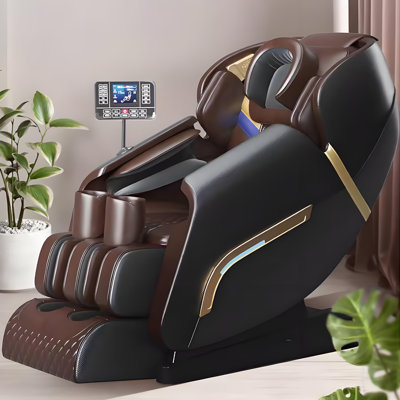 Fauteuil de massage électrique multifonctionnel brun et noir pour tout le corps