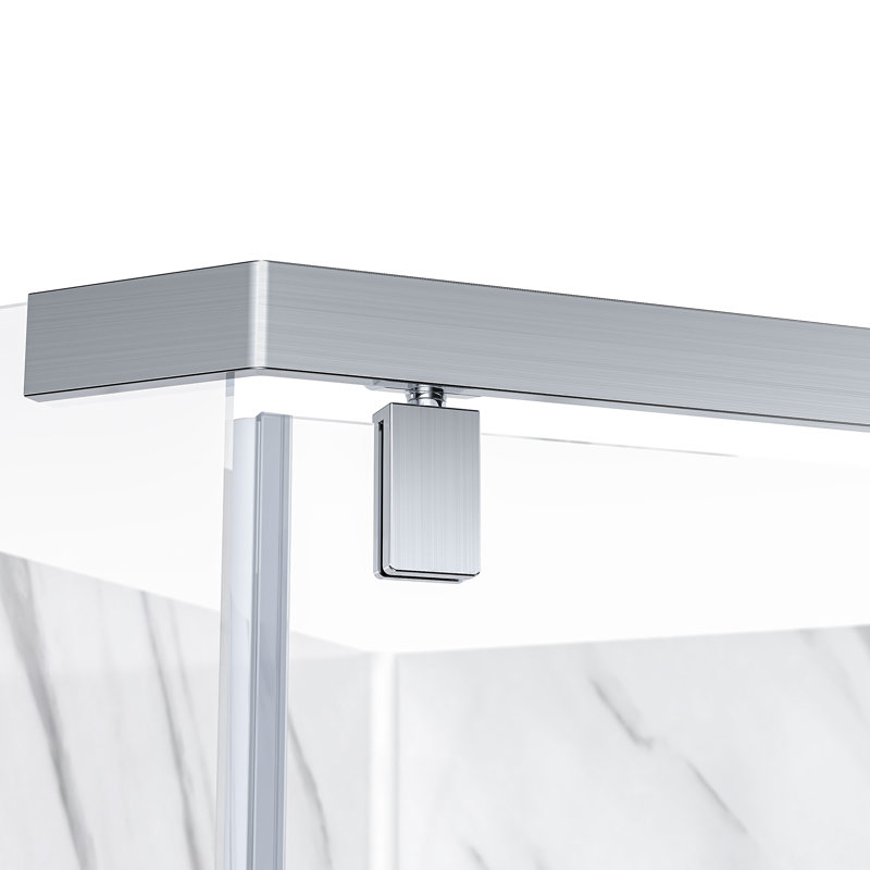 Dreamwerks Capri 38" W x 79" H Neo Angle Pivot Frameless Corner Shower Kit