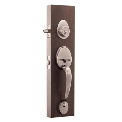 Colonial Handle With Knob And Deadbolt Universal/Reversible Entry Set