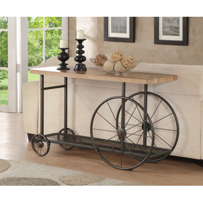 Table de canapé, chêne et gris antique