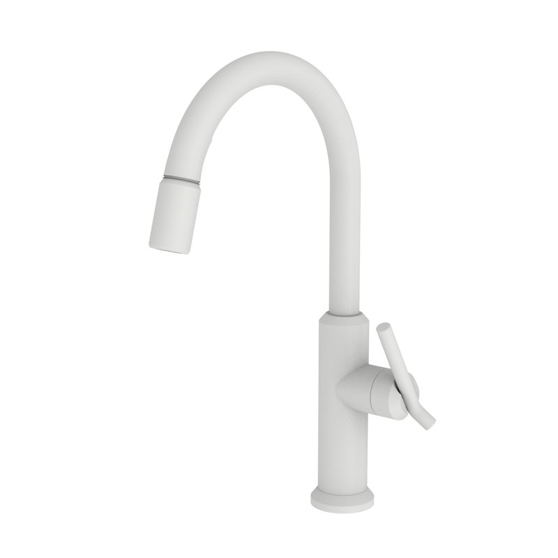 Jeter Single Handle Pull Down Kitchen Faucet, Matte White
