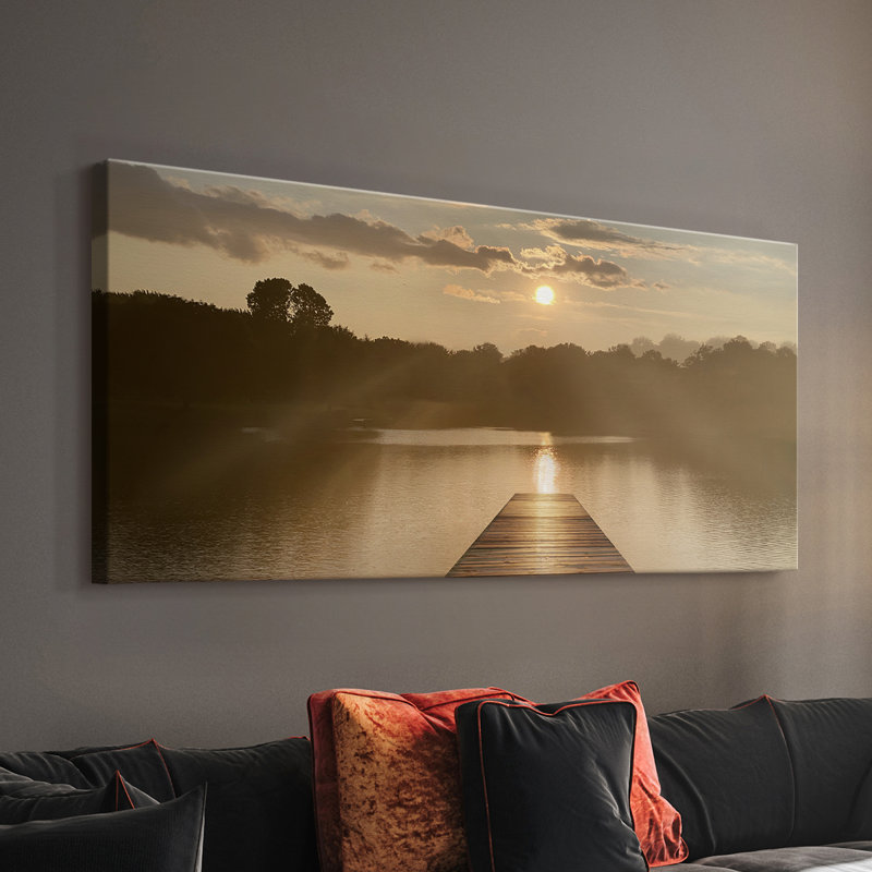 Sunrise Dock - Toile tendue avec châssis - Prêt à accrocher