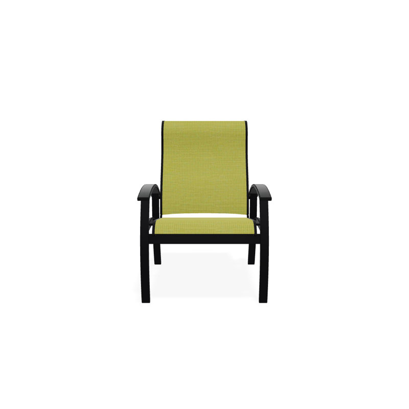 Askar Premium All-Weather Wicker Outdoor Dining Armchair with Cushion, Classic Graphite, Lime 38D Sunbrella®, Textured Black