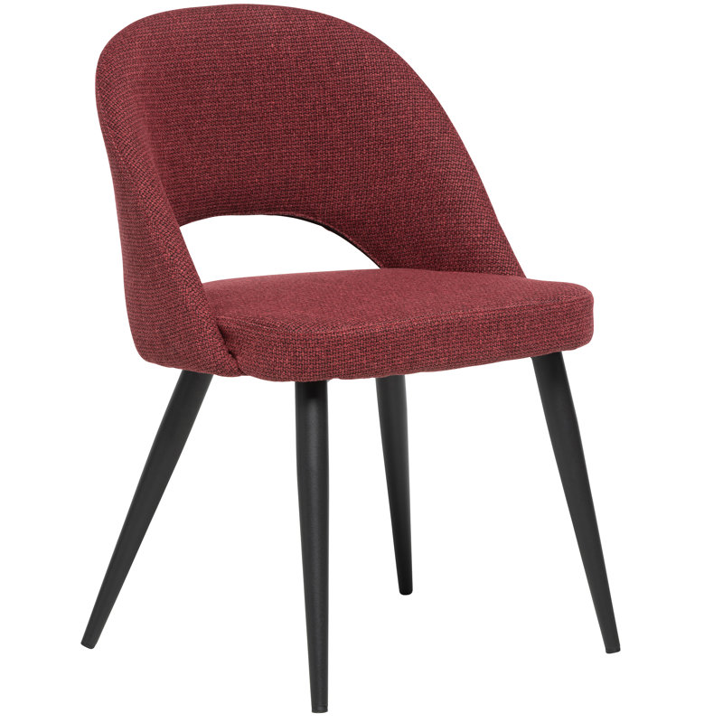 Chaise d'appoint en tissu Albeiro, Sangria, Noir