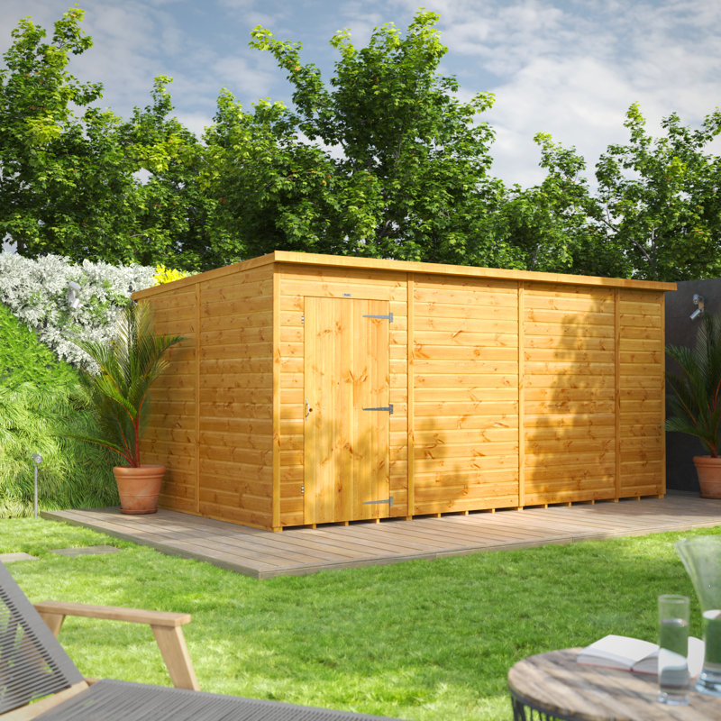 Powersheds 14 x 8ft Timber Tongue & Groove Windowless Pent Garden Shed