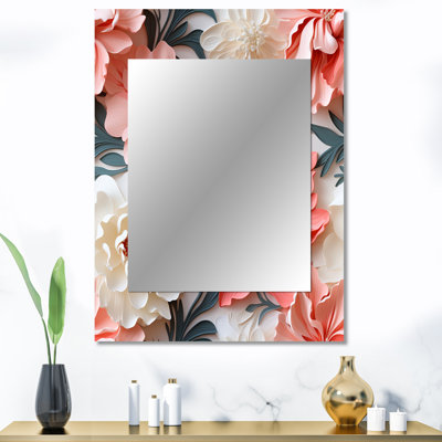 Subdued Coral Tropical Pattern - Tropical Mirror Wall Decor
