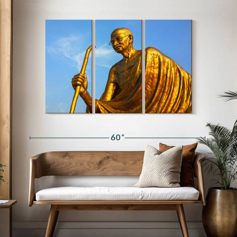 Statue Leisha Golden Gandhi, H 32 po x l 50 po