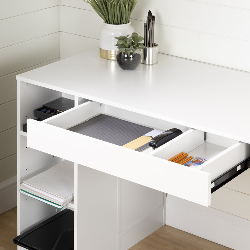 Crea 53.5" x 23.6" Craft Table, White