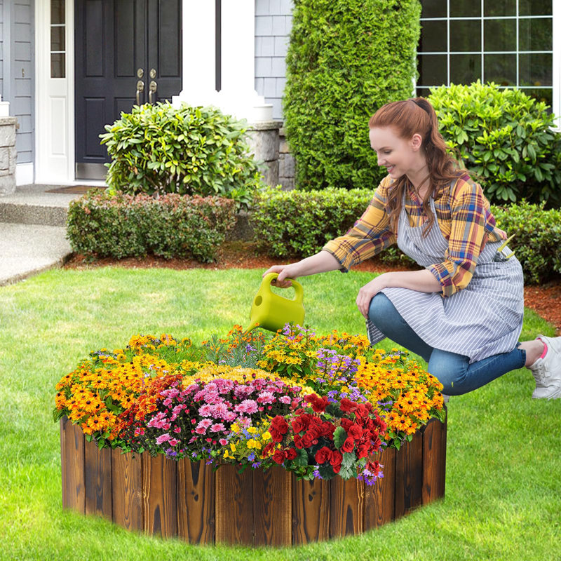 Bordure de jardin en bois, H 2,4 po x l 94,8 po x P 8,4 po, Brun