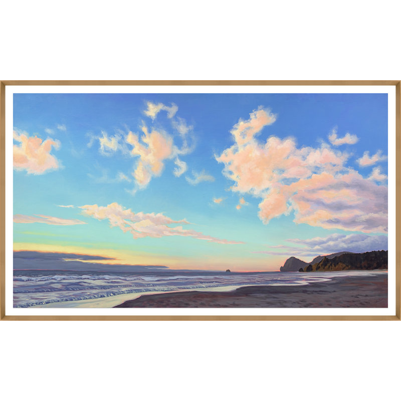 Sunset Roads End, Oui, Papier brun avec cadre simple