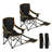 Goplus 2 Pcs Folding Camping Chair With Footrest Adjustable Backrest Padded Cushion