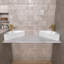 22.44" W X 16.56" D Wall-Mounted Corner Bathroom Sink Triangle Wall Hung Ceramic Sink RV Floating Vessel Sink with Integrated Overflow in White