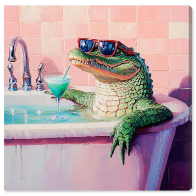 Art de salle de bain Cocktail Croc II par Art Remedy