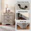Table de chevet / table de bout traditionnelle à 3 tiroirs l 27 po, bois de pin massif, entièrement assemblé, gris antique clair (blanc)-682004322