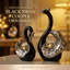 2 pièces statues cygne sculpture souvenir cadeau statue en céramique décoration-2117702588