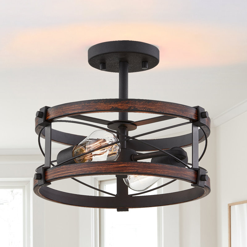 Plafonnier semi-encastré 2 lumières Mcquaig, H 11 po x l 15 po x P 15 po
