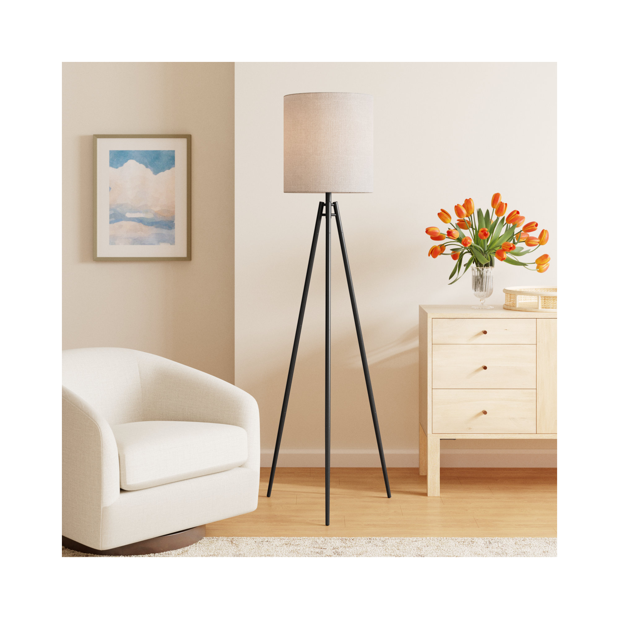 Kerala 69'' Dimmable Floor Lamp, Black
