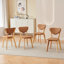 Ensemble de 4 chaises de salle à manger 100% bois massif, chaises de cuisine en bois, dossier ouvert, chaises de style Mid-Century moderne pour ferme, cuisine, salle à manger, naturel
