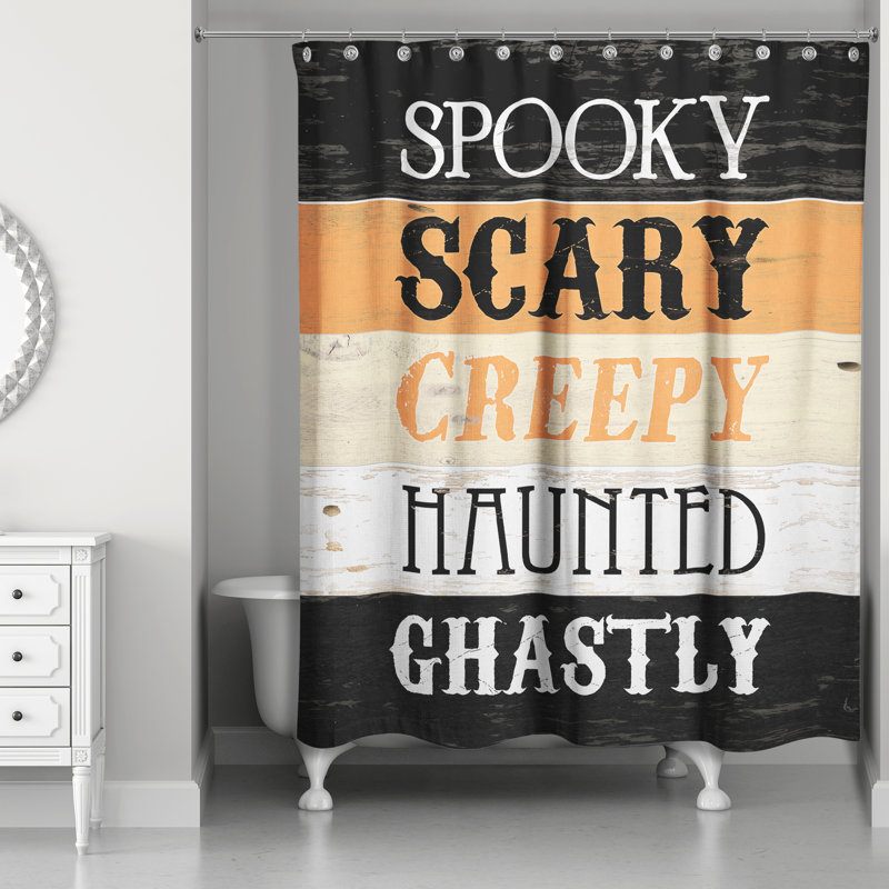 Rideau de douche simple halloween words