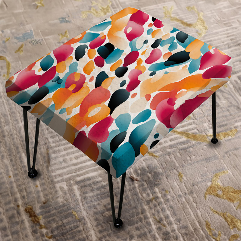 Rose et bleu vibrant abstrait sauvage - repose-pieds rectangulaire abstrait