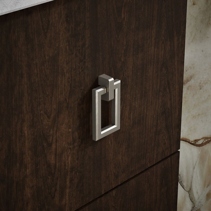 Poplin® 36 In. Vanity with Furniture Legs, 1 Door and 3 Drawers on Right, Claret Suede