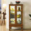 Vitrine lumineuse Curio avec tablettes réglables, portes en verre trempé-893545422