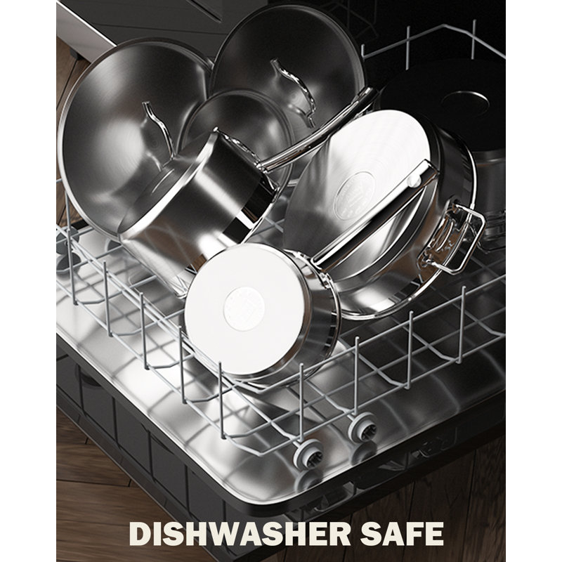 3-Quart Silver Stainless Steel Saucier with Lid
