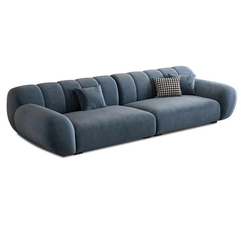 Canapé modulaire bleu en polyester, 28,74 po H x 102,36 po L x 41,73 po P, 3, Bleu