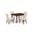 5 Piece Modern Dining Table Set Includes a Rectangle Wooden Table with Butterfly Leaf and 4 Light Beige Linen Fabric Parson Chairs, Mahogany-2034973962