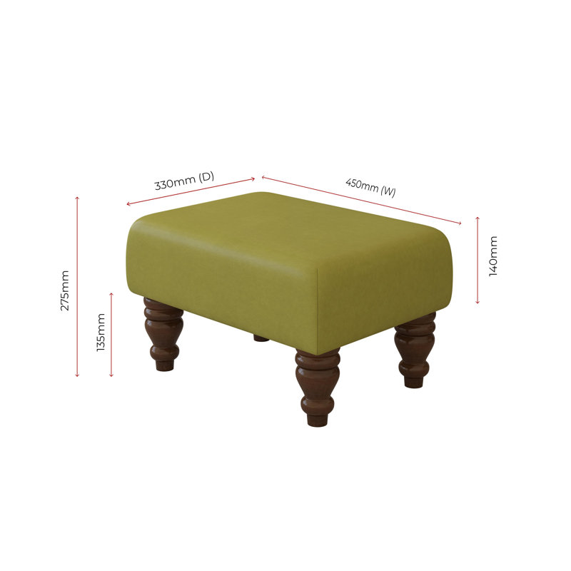Acierno Natural Wood Turned Leg - Faux Leather, Lime Green, Brown