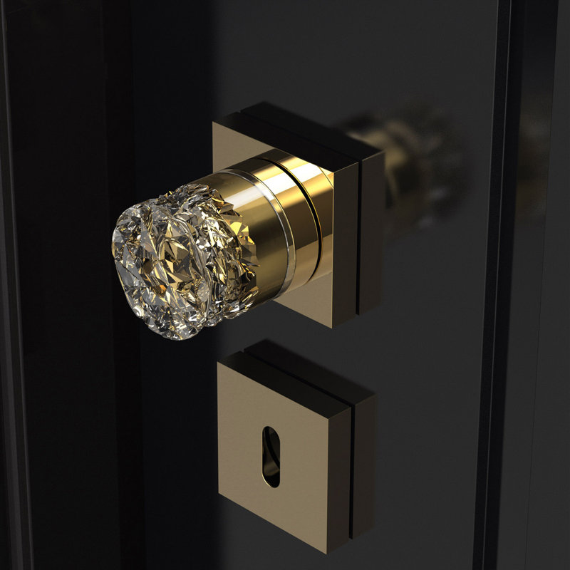 Ice Round Knob with Square Rosette