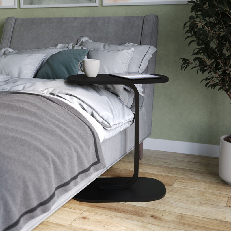 Darrett 30cm W Metal Bedside Table, Black