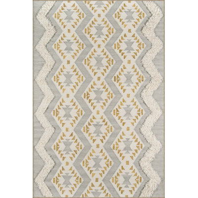 Tapis touffeté à motif croisé