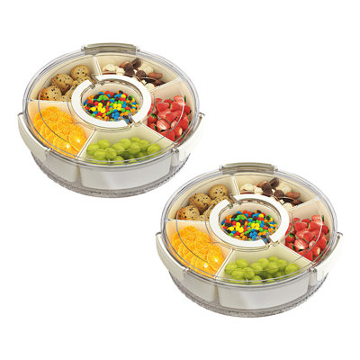Divided Serving Tray with Lid and Handle