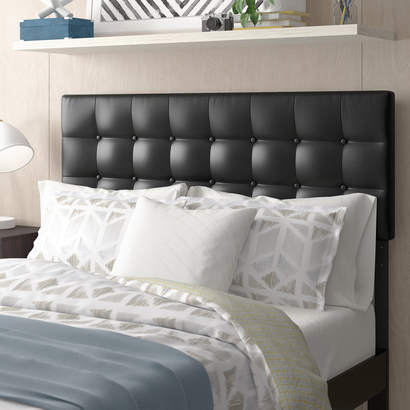 Emily White Faux Leather Tufted Full Headboard