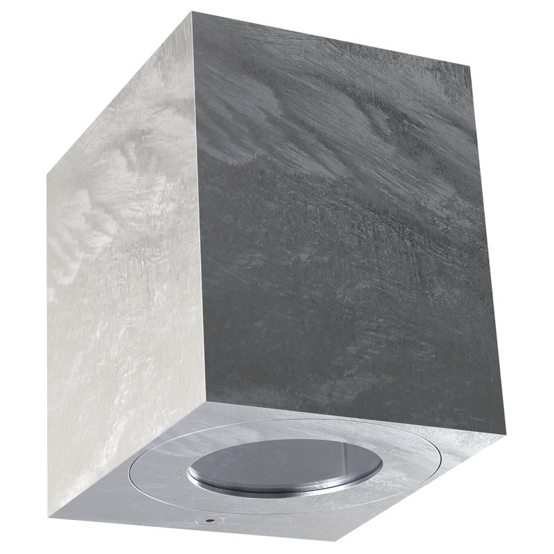 2 - Bulb 10.4cm H Integrated LED Outdoor Flush Mount, Galvanised, Galvanised