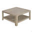 Table basse carrée avec rangement, frêne clair