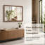 Miroir mural surdimensionné 39,8 "x 35,6" avec cadre en aluminium noyer