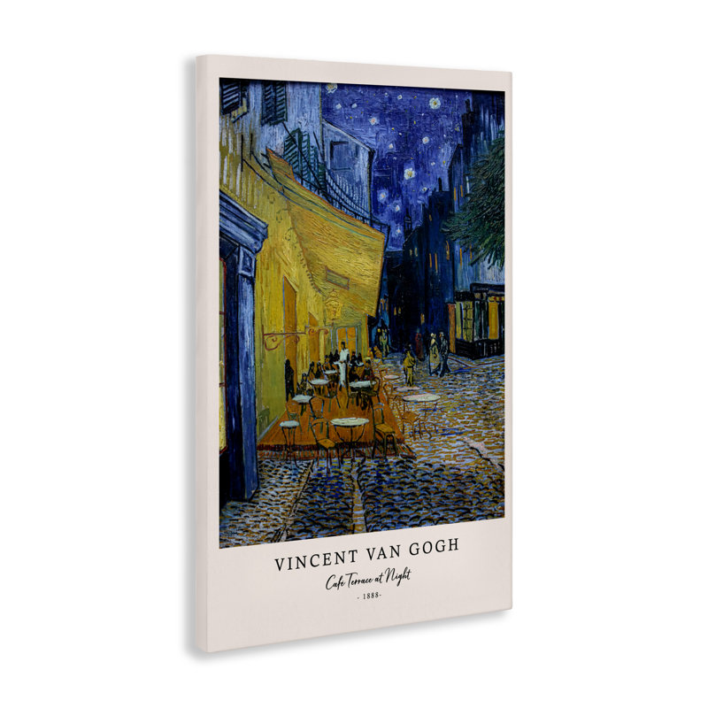 «Classic Cafe Terrace At Night Canvas» par Vintage Hustle, H 30 po x l 20 po