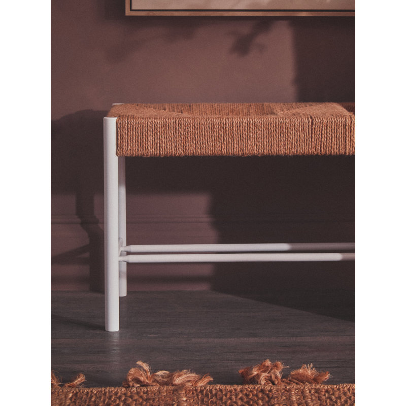 Upholstered Hemp Bench, 45 cm H x 110 cm L x 35 cm D