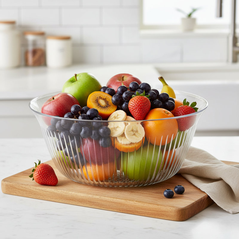 17 Stories Tayvian Glass Salad Bowl