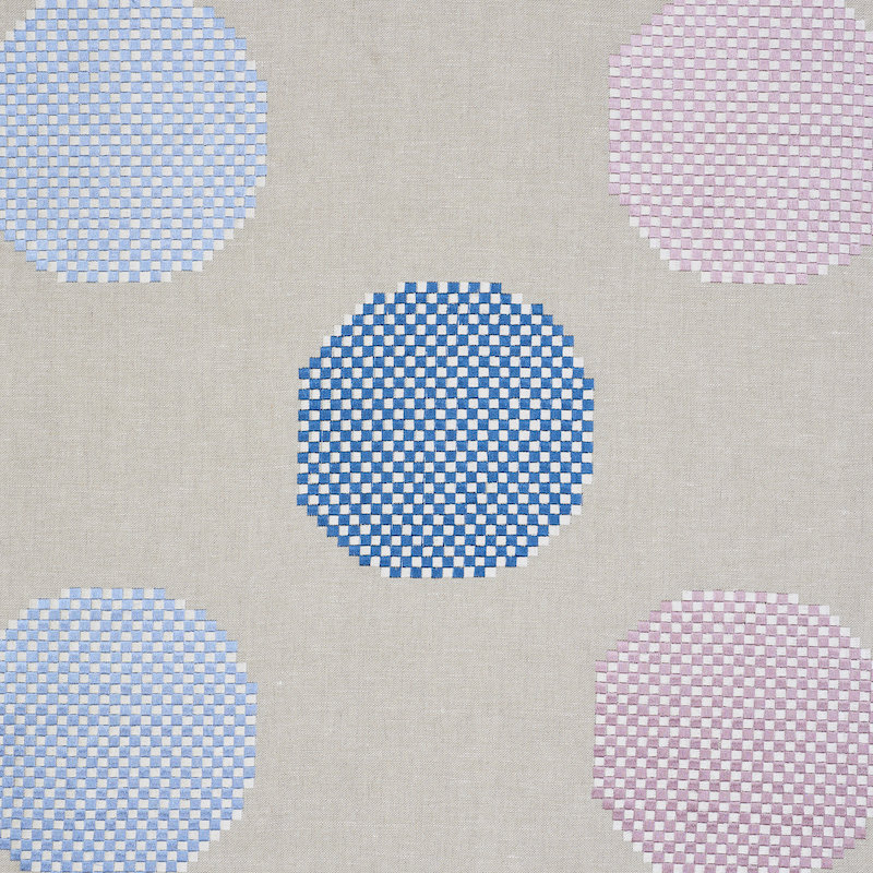 Hansen Embroidery Fabric, Blue/ Pale Blue/ Purple