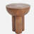 Iris Outdoor Patio Three-Legged Wood-Grain Round MGO Side Table, Brown