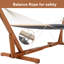 Hamac double matelassé pour 2 personnes avec support de hamac réglable en bois de 12 à 14 pieds-887281471