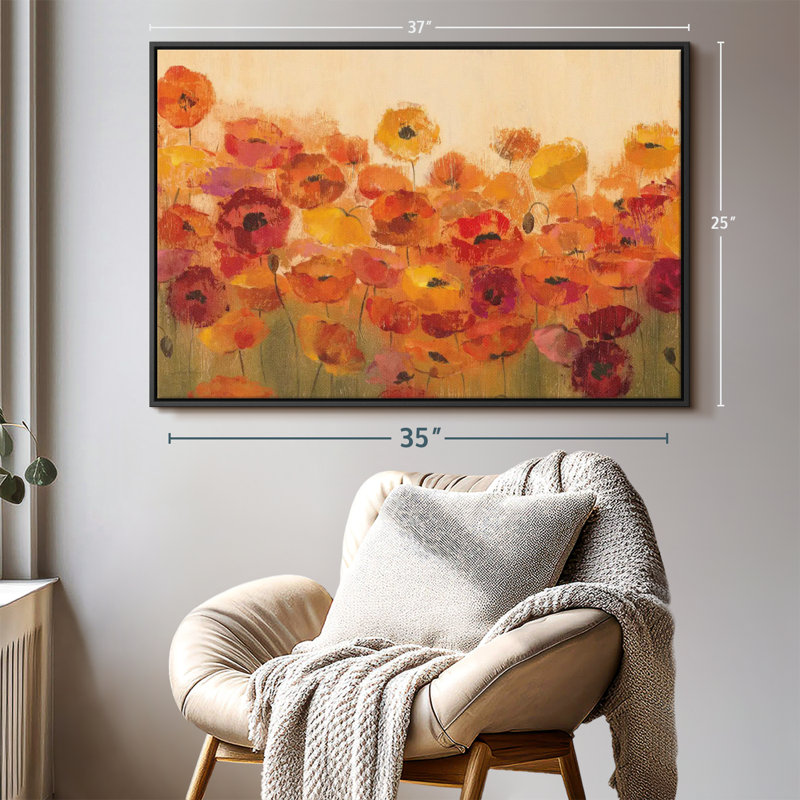 Impression sur toile Vibrant Summer Poppies, H 25 po x l 37 po